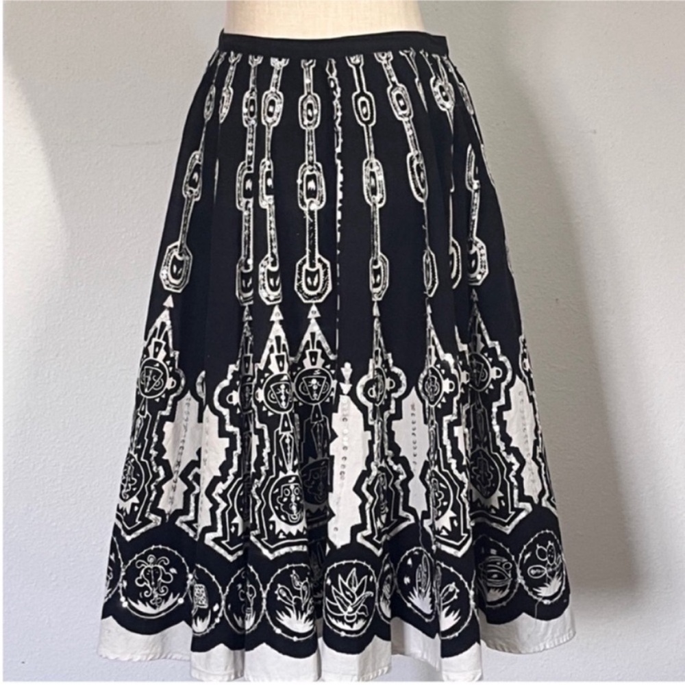Sweet by Miss Me Monochrome Patterned Skater Skirt